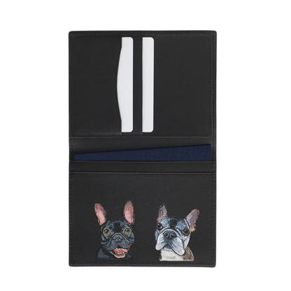 Nappa Leather RFID Blocking Passport Holder Wallet with Custom Pet Portrait