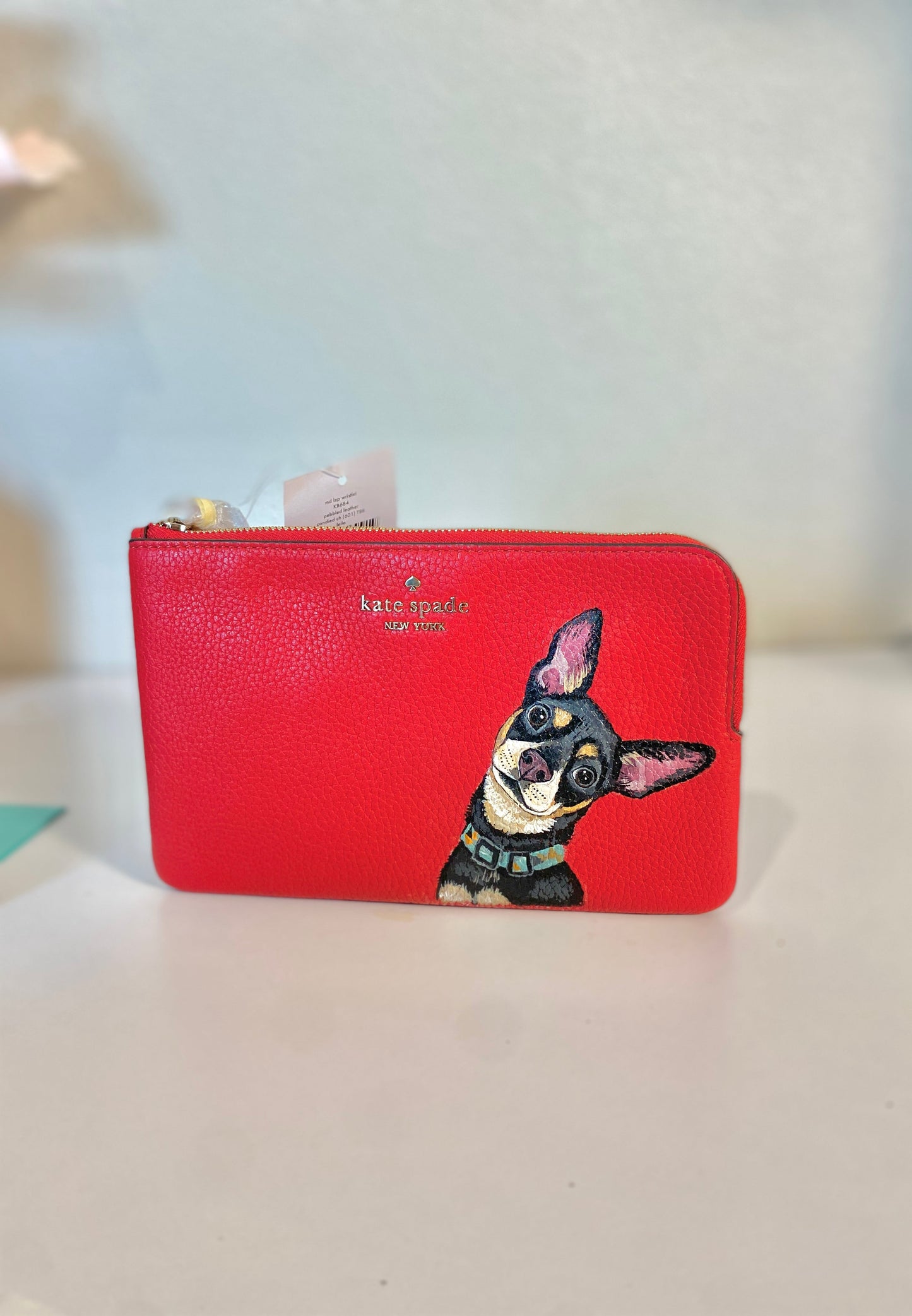 NEW! Hand Painted Pet Portrait Kate Spade Wristlet
