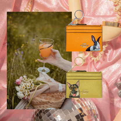 Coach Mini Skinny Card Wallet with Custom Pet Portrait