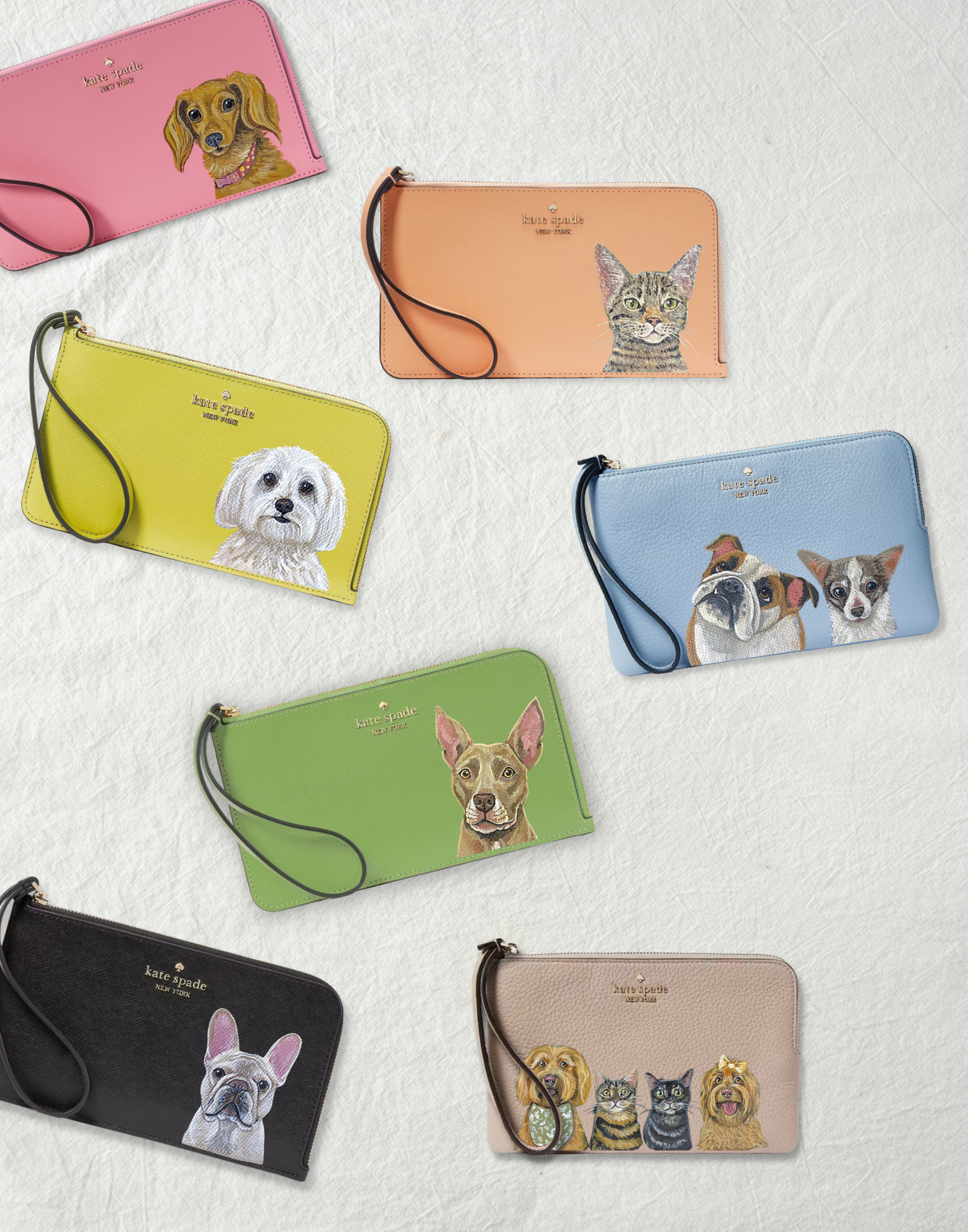 NEW! Hand Painted Pet Portrait Kate Spade Wristlet