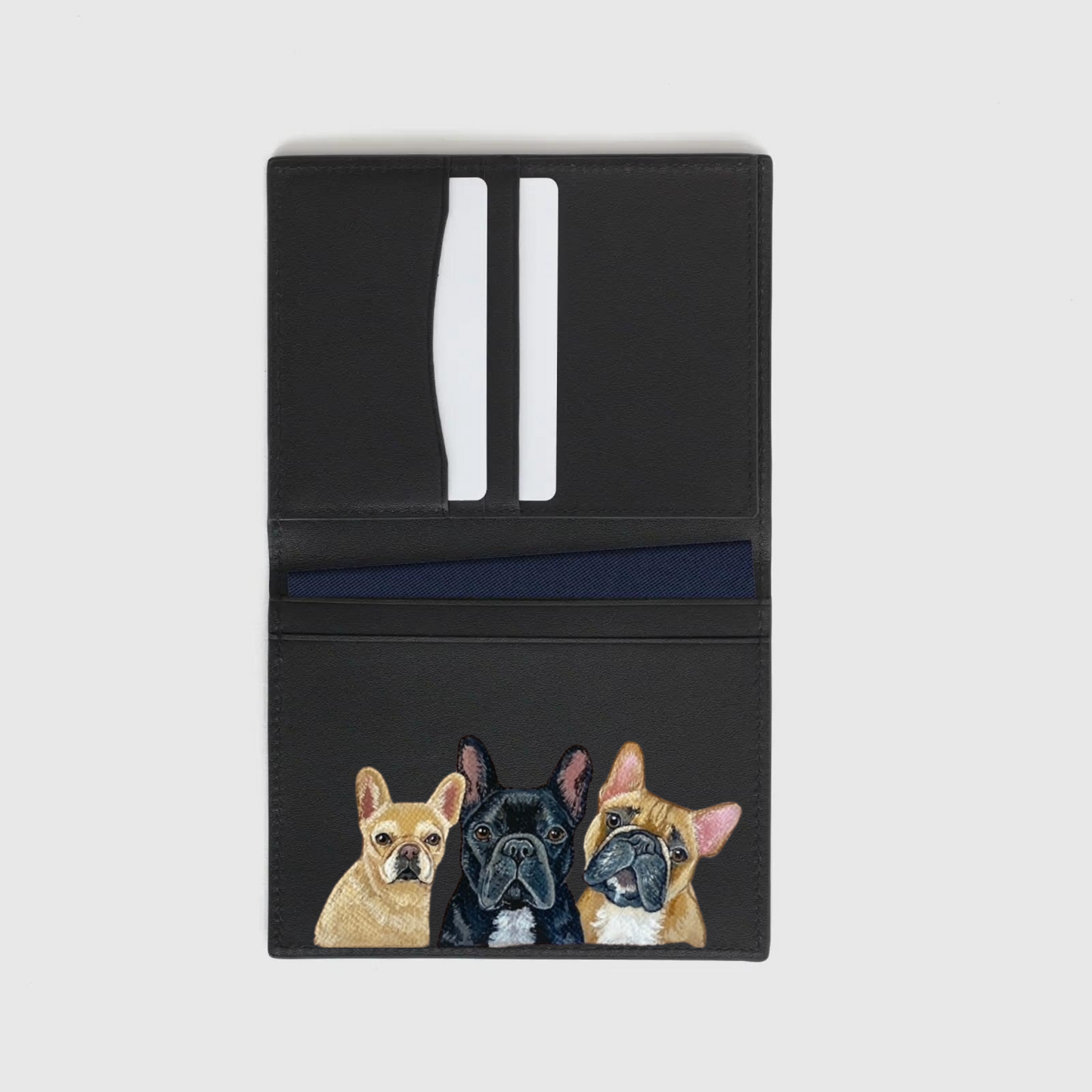 Nappa Leather RFID Blocking Passport Holder Wallet with Custom Pet Portrait
