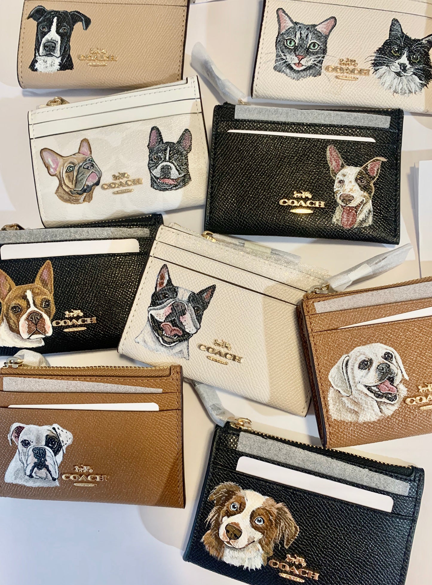 Coach Mini Skinny Card Wallet with Custom Pet Portrait