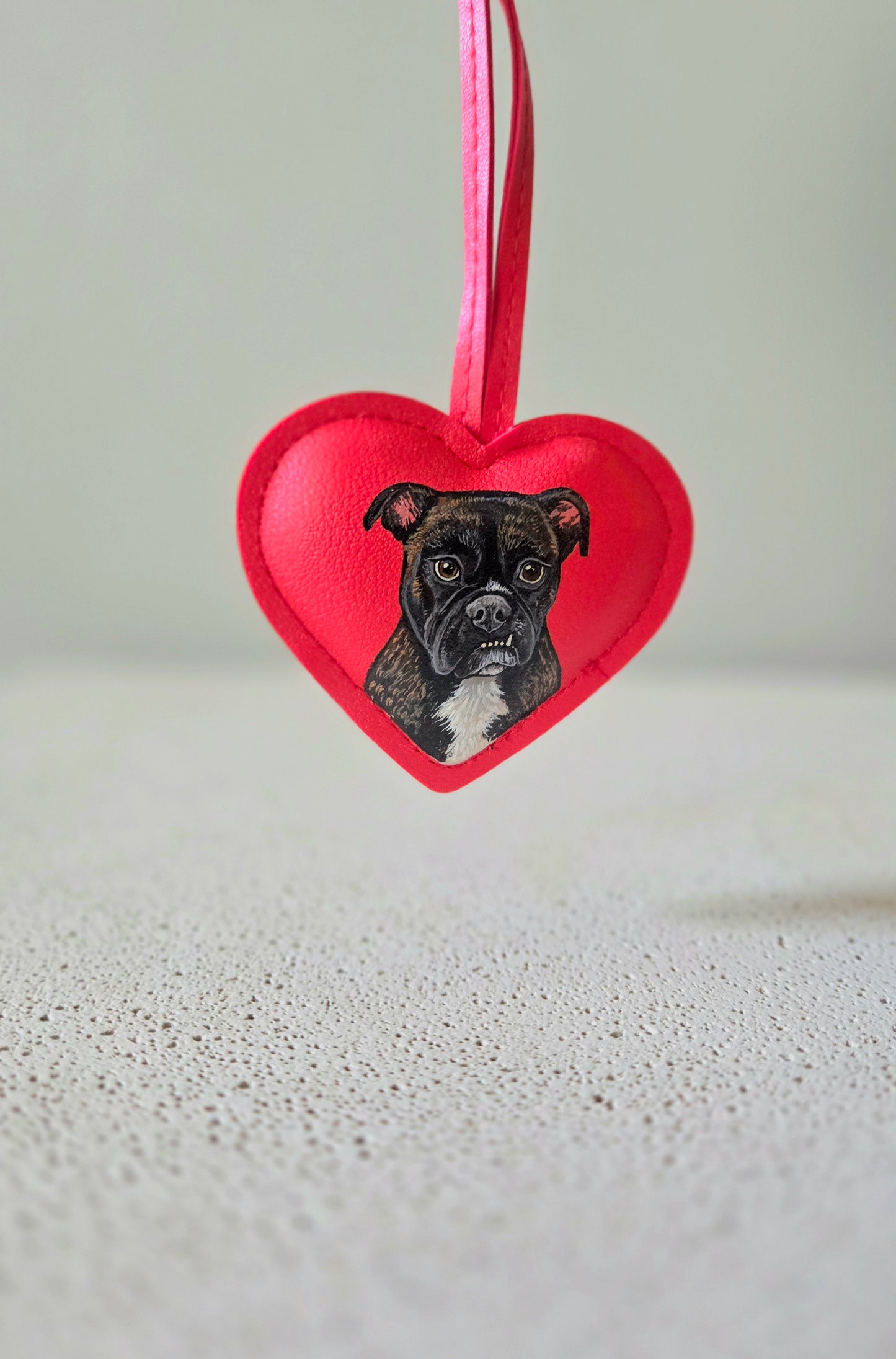 NEW! Vegan Leather Heart Charm with Custom Pet Portrait